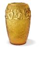 Vase angélique en édition limitée (99 ex. ), cristal ambre émaillé or ambre - Lalique
